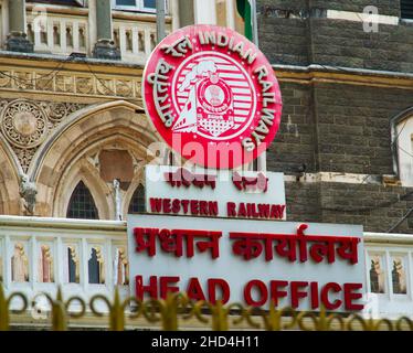 Siège de Western Railway, Mumbai, Inde Banque D'Images