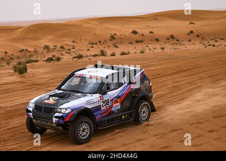 208 Vasilyvev Vladimir (raf), Uperenko Oleg (lva), équipe VRT, BMW X3, Auto FIA T1/T2,Action lors de la phase 2 du rallye Dakar 2022 entre Hail et Al Artawiya, le 3rd 2022 janvier à Al Artawiya, Arabie Saoudite - photo: Eric Vargiolu/DPPI/LiveMedia Banque D'Images