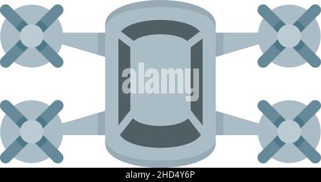 Icône de drone de taxi sans pilote.Illustration plate de l'icône de vecteur de drone de taxi sans pilote isolée sur fond blanc Illustration de Vecteur