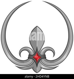 Fleur de lis conception vectorielle, représentation de la fleur de lis, symbole utilisé dans l'héraldique médiévale Illustration de Vecteur