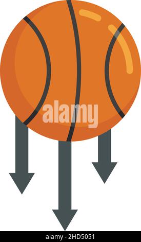 Icône de gravité du ballon de basket-ball.Illustration plate de l'icône vecteur de gravité de balle de basket-ball isolée sur fond blanc Illustration de Vecteur
