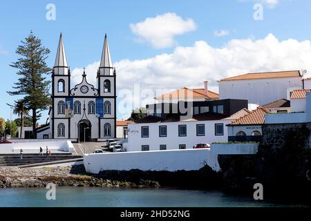 Eglise de Santa Maria, Madalena, île de Pico, Açores, Portugal Banque D'Images