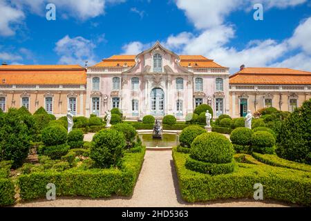 Façade cérémoniale du corps de Logis, Palacio de Queluz, Lisbonne, Portugal, Péninsule ibérique,Europe du Sud-Ouest Banque D'Images