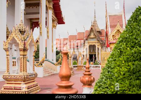 Vue sur le temple de Wat Chasthararam, Thaïlande Banque D'Images