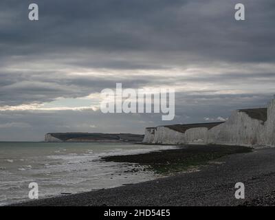 Côte anglaise avec falaise blanche, Eastbourne, Angleterre Banque D'Images