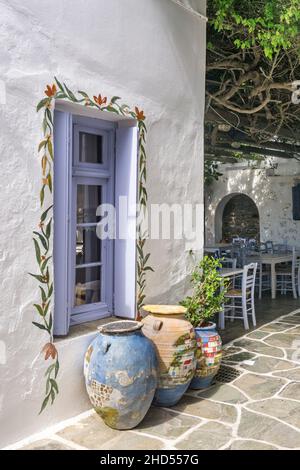 Rue arrière de Kythnos. Banque D'Images