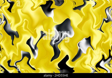 Dégradé jaune avec fond abstrait gris métallisé et noir Banque D'Images