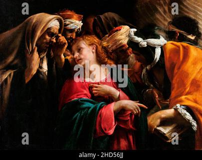 Le Christ parmi les médecins de l'artiste baroque italien Orazio Borgianni (1574-1616), huile sur toile, c.1609 Banque D'Images