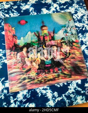 Rolling Stones Rock Music Anthology Album Cover, 1960s Psychedelic Artwork. Albums vinyle rock classiques, couverture des Rolling Stones, couvertures vintage Banque D'Images