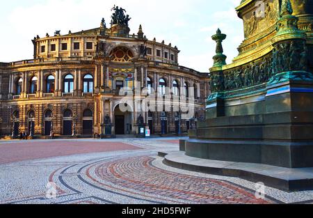 Semperoper l'Opéra de Dresde Saxe Allemagne. Banque D'Images