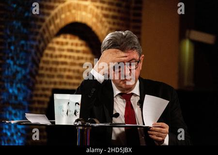 Jean-Luc Antoine Pierre Mélenchon est un homme politique français qui a présidé le groupe la France Insoumise à l'Assemblée nationale de 2017 à 2021.Il est membre de l'Assemblée nationale de la circonscription 4th des Bouches-du-Rhône depuis 2017.France. Banque D'Images