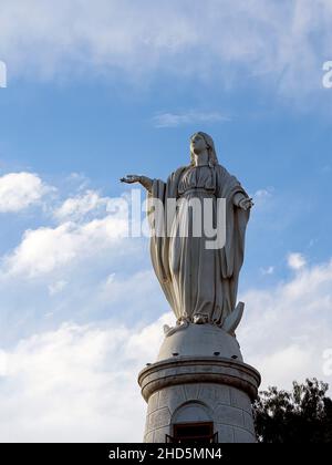 Un signe de santuario de la inmaculada, Santiago, Chili Banque D'Images