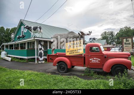 À l'intérieur d'un magasin éclectique pour les voyageurs dans les zones rurales du Vermont, aux États-Unis Banque D'Images