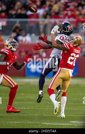 San Francisco 49ers cornerback Ambry Thomas (20) warms up before an NFL  football game against the New Orleans Saints, Sunday, Nov.27, 2022, in  Santa Clara, Calif. (AP Photo/Scot Tucker Stock Photo - Alamy