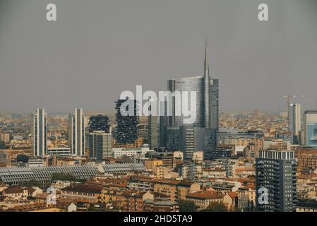 Milan, Italie - 21 septembre 2018 : vue d'en haut de la ville. Banque D'Images