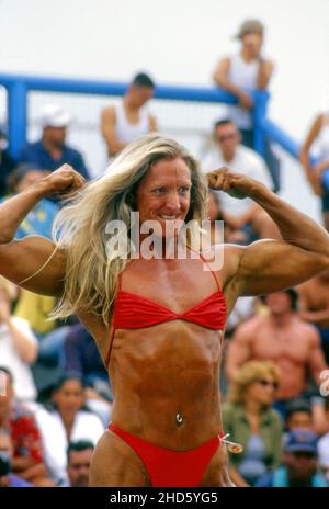 Concours de culturisme à muscle Beach à Venice Beach, CA Banque D'Images