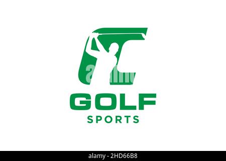 Lettre alphabet icône logo C pour Golf logo design modèle vectoriel, étiquette Vector du golf, logo du championnat de golf, illustration, icône créative, design Illustration de Vecteur