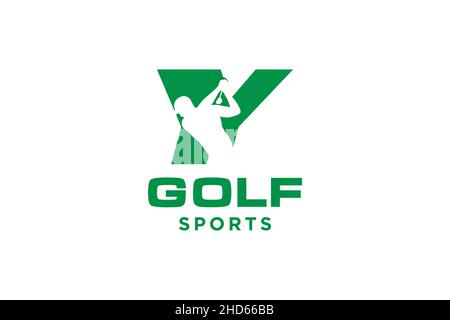 Lettre alphabet icône logo y for Golf logo design Vector template, Vector label of golf, logo of golf Championship, illustration, icône créative, design Illustration de Vecteur