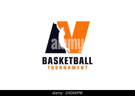 Lettre N avec logo Basketball.Éléments de modèle de conception vectorielle pour Sport Team ou Corporate. Illustration de Vecteur