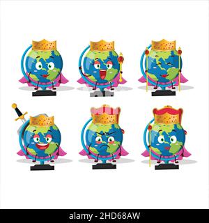 Queen et son dessin animé de vêtements magiques de globe ball portant tiara.Illustration vectorielle Illustration de Vecteur