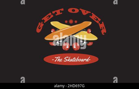 surmontez le modèle vectoriel de texte de monogramme de t-shirt de skateboard Illustration de Vecteur
