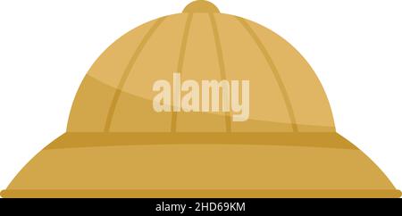 Icône de chapeau de chasse Safari.Illustration plate de la chasse safari grand chapeau vecteur icône isolée sur fond blanc Illustration de Vecteur