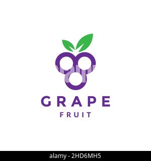 géométrique fruit frais raisin logo design vecteur graphique symbole icône illustration idée créative Illustration de Vecteur