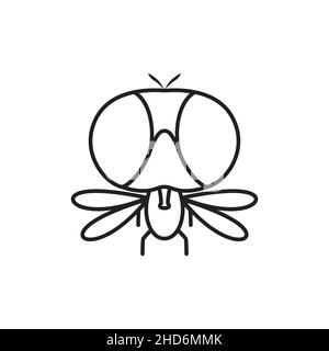 dessin animé ligne insectes mouches logo design vecteur graphique symbole icône signe illustration idée créative Illustration de Vecteur