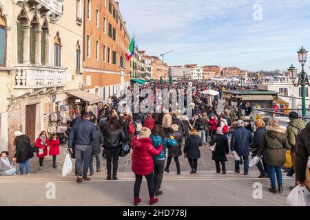 Vue de Riva degli Schiavoni, Carnaval de Venise, Vénétie, Italie, Europe Banque D'Images