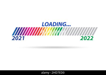 Concept de transition de l'année 2021 à 2022 Banque D'Images