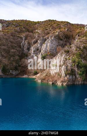 Lac Lago di San Domenico, Villalago, l’Aquila, Abruzzes, Italie,Europe Banque D'Images