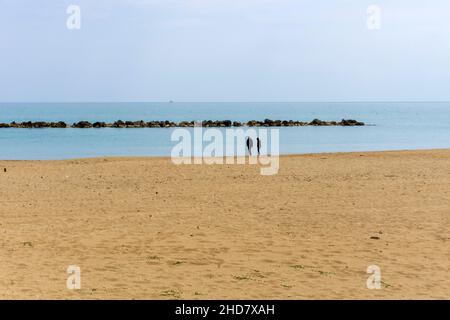 Seascape, Plage de Porto Potenza Picena, Marche, Italie, Europe Banque D'Images