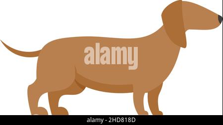 Icône chien long.Illustration plate de l'icône vecteur chien long isolée sur fond blanc Illustration de Vecteur