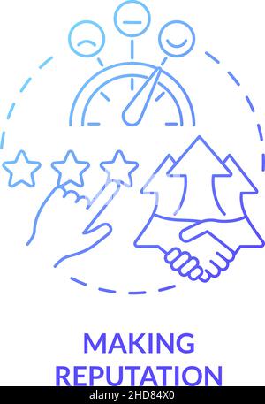 Icône de concept de dégradé bleu Making Reputation Illustration de Vecteur