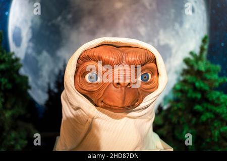 E.T.Statue de cire extraterrestre au musée Madame Tussauds d'Istanbul. Banque D'Images