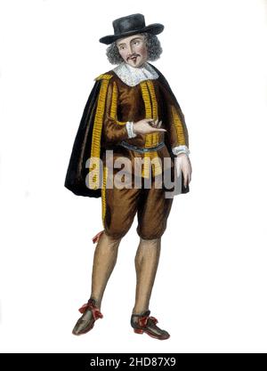 Molière dans le rôle de Sganarelle - Portrait de Molière en habitude de Sganarelle dans 'l'ecole de maris' Banque D'Images