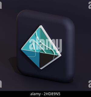 Illustration du logo du symbole de la crypto-monnaie Aurora 3D Banque D'Images