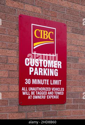 Truro, Canada - le 29 avril 2020 : la Banque canadienne Impériale de Commerce ou la Banque CIBC est une importante banque canadienne dont le siège social est situé à Toronto, EN ONTARIO. Banque D'Images