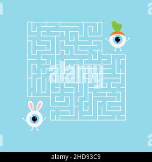 Easter eyball enfants labyrinthe de jeu vecteur plat conception puzzle illustration Illustration de Vecteur