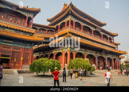 BEIJING, CHINE - 28 AOÛT 2018 : Temple des Lamamas Yonghe Lamasery à Beijing, Chine Banque D'Images