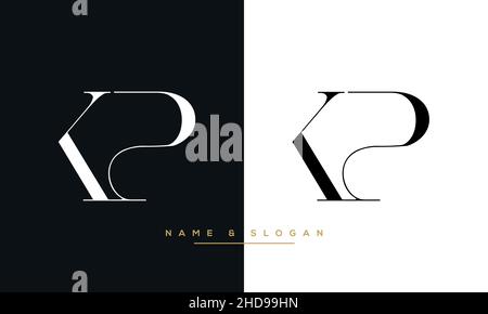 KP, PK, K, P modèle de monogramme avec logo abstrait Illustration de Vecteur
