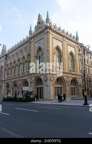 Palais Ismailiyya à Bakou - Azerbaïdjan : 31 décembre 2021.Villes portuaires de l'est. Banque D'Images