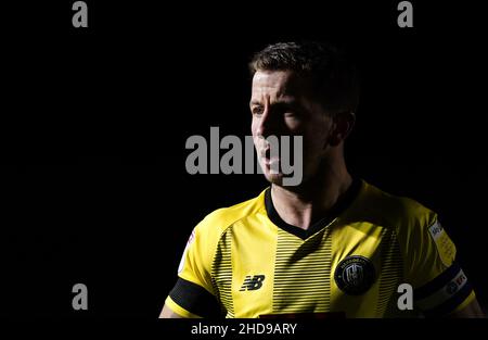 Joshua Falkingham de Harrogate Town lors de la manche de seize matchs du Trophée Papa John's au stade Envirovent, à Harrogate.Date de la photo: Mardi 4 janvier 2022. Banque D'Images