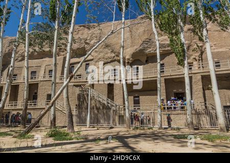 DUNHUANG, CHINE - 20 AOÛT 2018 : Grottes de Mogao près de Dunhuang, province de Gansu, Chine Banque D'Images