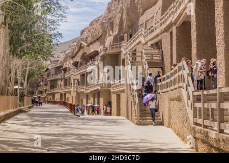 DUNHUANG, CHINE - 20 AOÛT 2018 : Grottes de Mogao près de Dunhuang, province de Gansu Chine Banque D'Images
