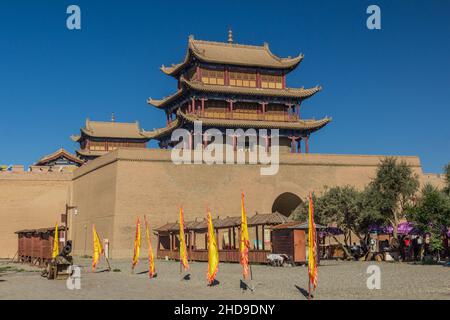 JIAYUGUAN, CHINE - 22 AOÛT 2018 : vue sur le fort de Jiayuguan, province de Gansu Chine Banque D'Images