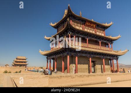 JIAYUGUAN, CHINE - 22 AOÛT 2018 : Tour du fort de Jiayuguan, province de Gansu Chine Banque D'Images