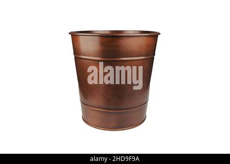 seau en métal sur fond blanc isolé Banque D'Images