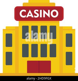 Icône du bâtiment du Casino.Illustration plate de l'icône de vecteur de bâtiment de casino isolée sur fond blanc Illustration de Vecteur