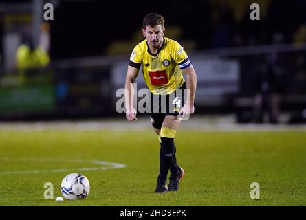 Joshua Falkingham de Harrogate Town lors de la manche de seize matchs du Trophée Papa John's au stade Envirovent, à Harrogate.Date de la photo: Mardi 4 janvier 2022. Banque D'Images